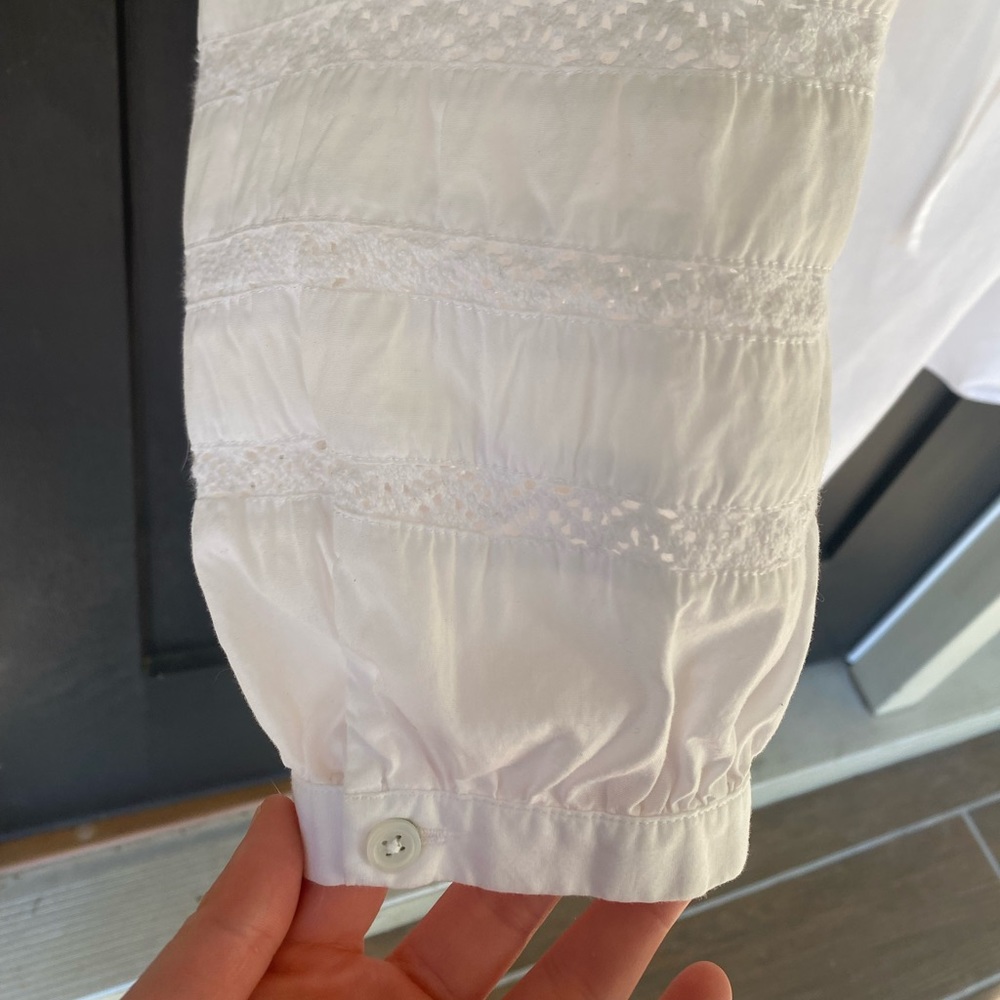 Talbots Peasant Blouse—White—1XP - Picture 3 of 5